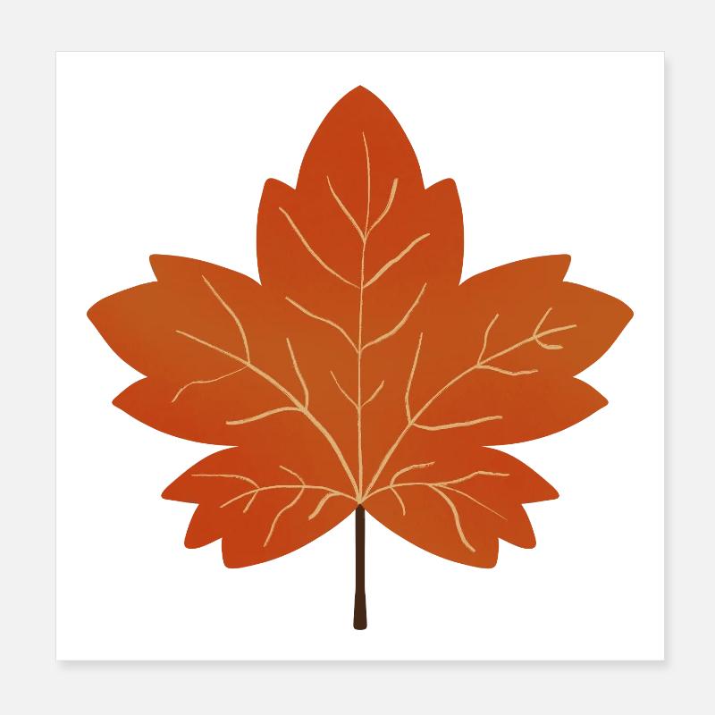 Illustration de feuille d’érable d’automne Poster 20 x 20 cm