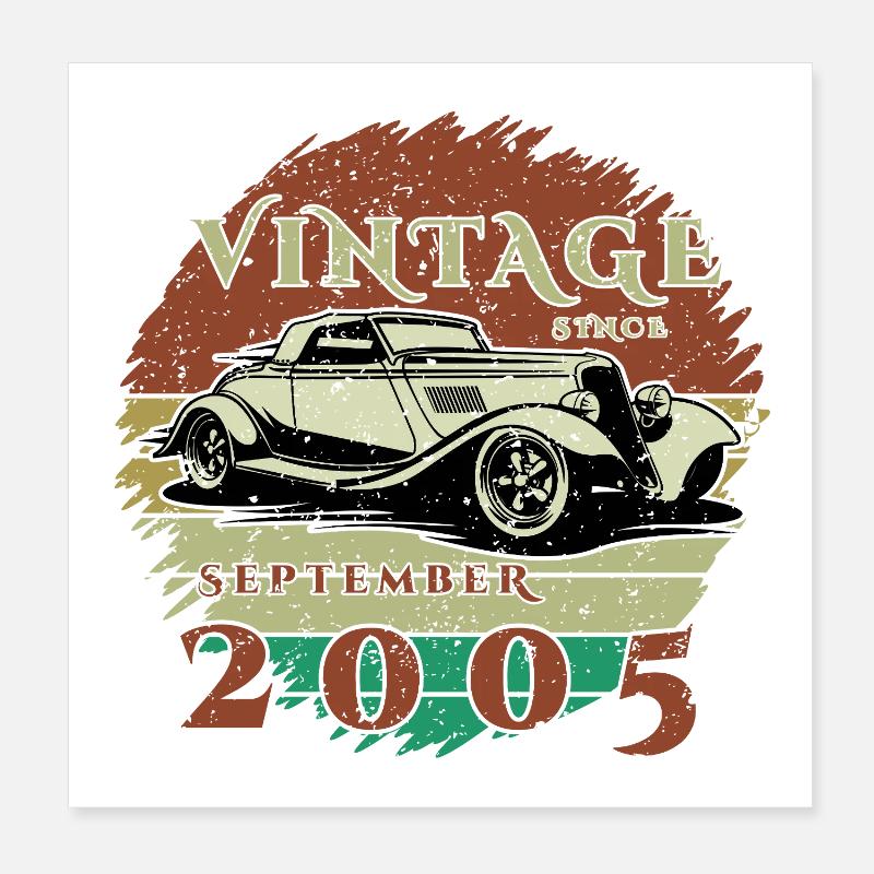 20th Birthday - Classics - Vintage since 09/2005 Poster 8" x 8" (20x20 cm)