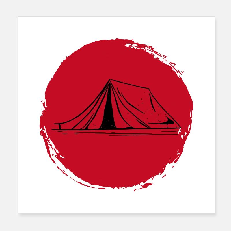 Camping Poster 20x20 cm