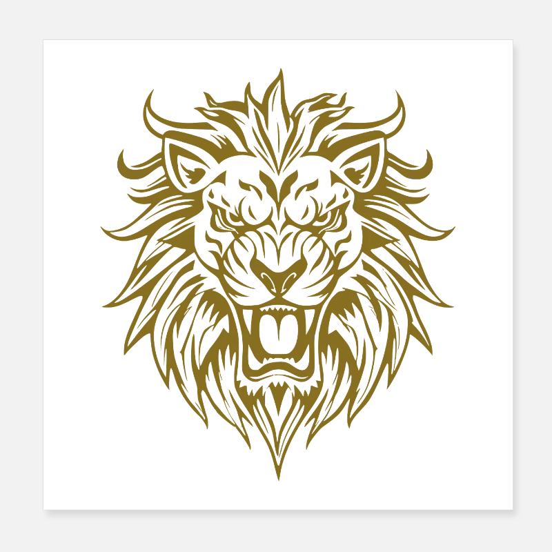 Tête de lion majestueuse Poster 20 x 20 cm