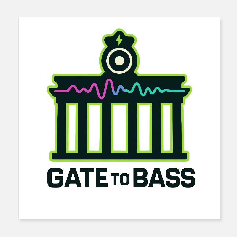 Porte de la basse – Berlin - Poster 20 x 20 cm - blanc