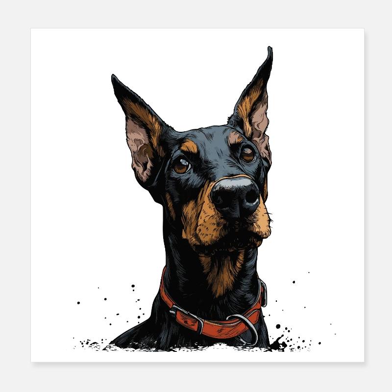 Doberman cool Poster 20 x 20 cm