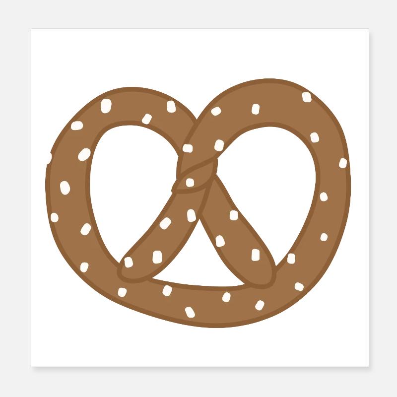 Conception ludique de cœur de bretzel Poster 20 x 20 cm