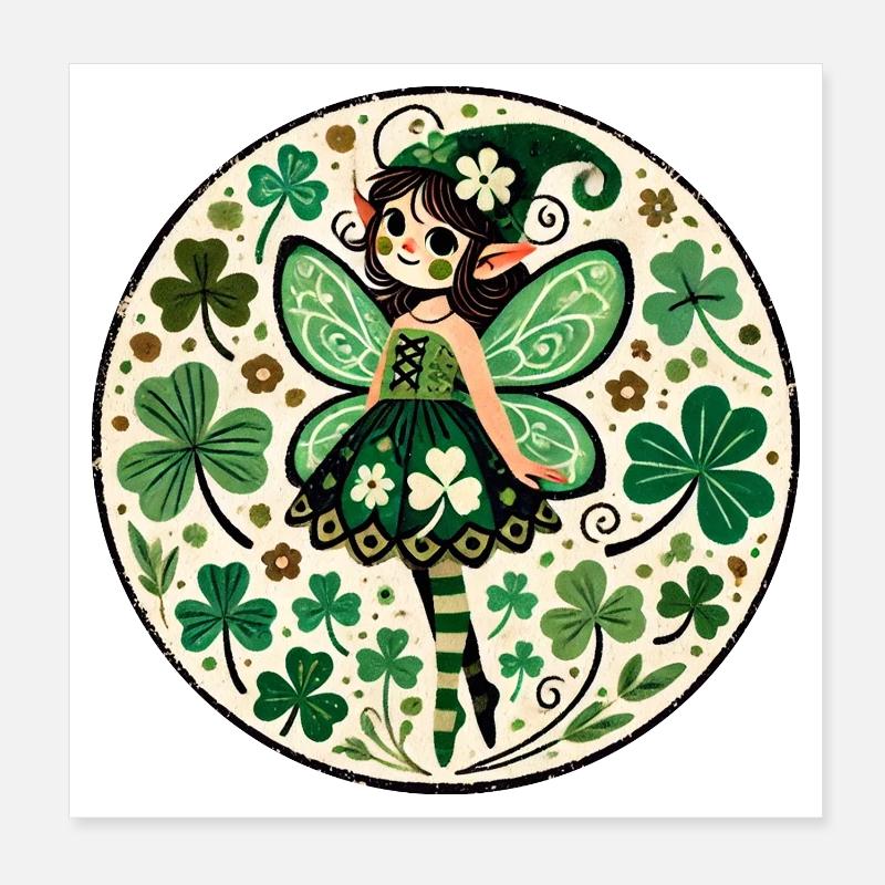 Fée elfe de la forêt enchantée Poster 20 x 20 cm