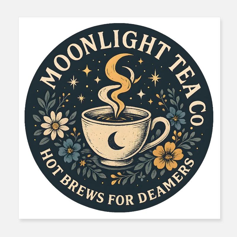 Dreamlight Brew Co | Hot Brews for Dreamers Poster 20x20 cm