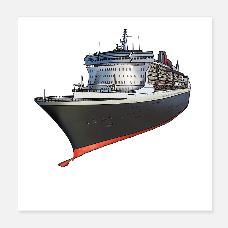 Klassisches Kreuzfahrtschiff Design Poster 20x20 cm