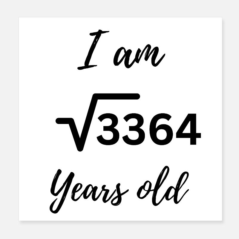 √3364 – 58 years coolly packaged Poster 8" x 8" (20x20 cm)