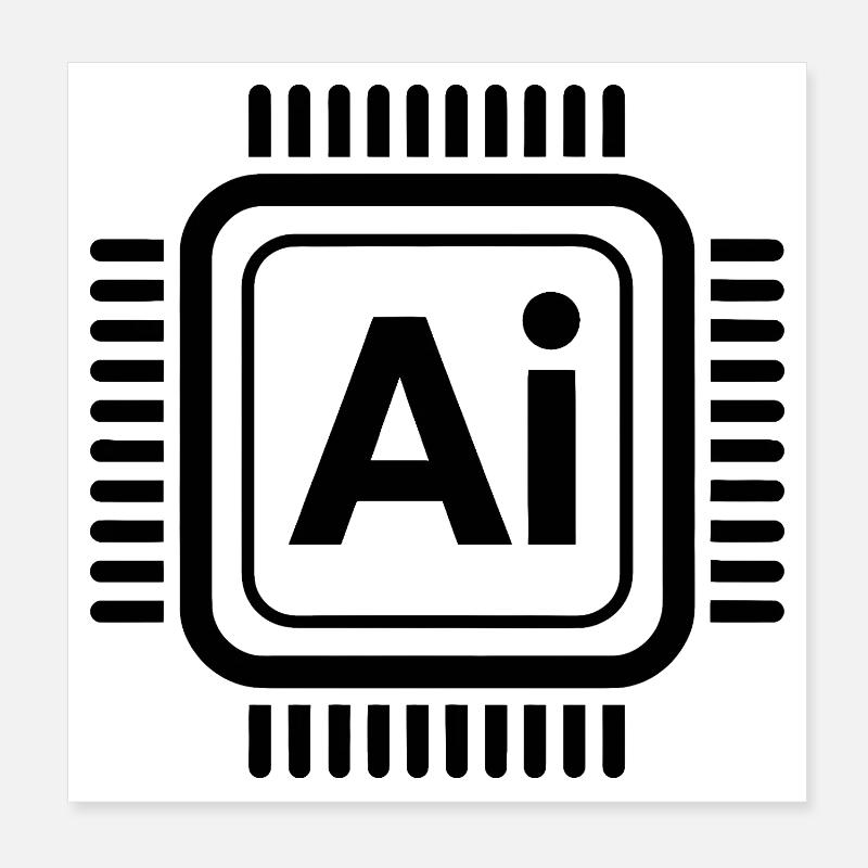 AI Chip - Cool Technology Design Poster 8" x 8" (20x20 cm)