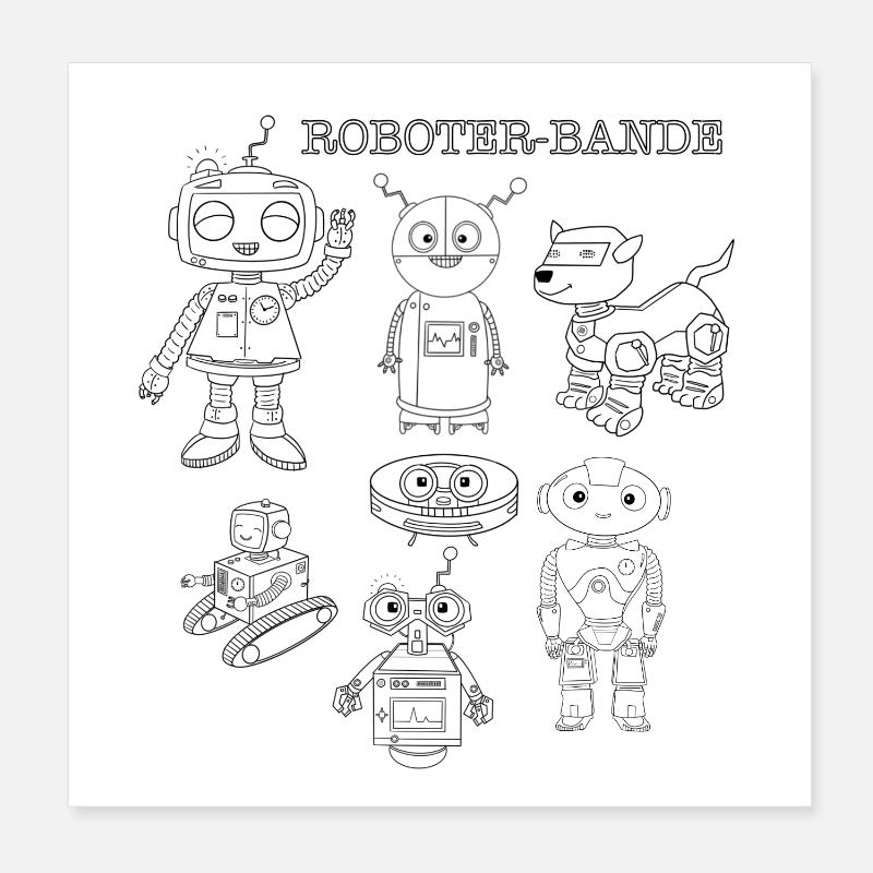 More robots, more fun - Poster 8" x 8" (20x20 cm) - white