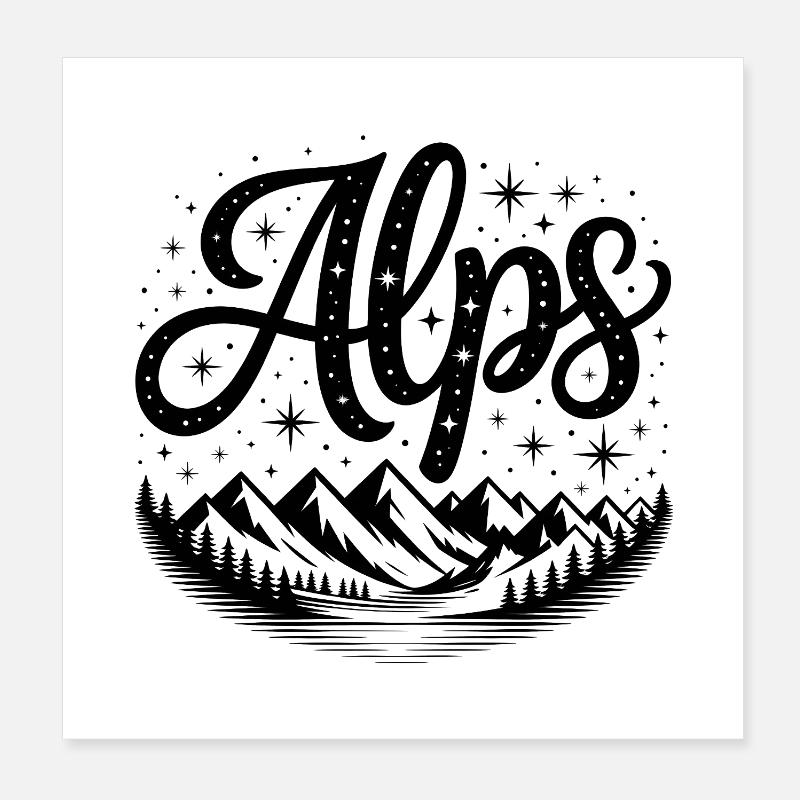 Alpen - Souvenir Design Poster 20x20 cm