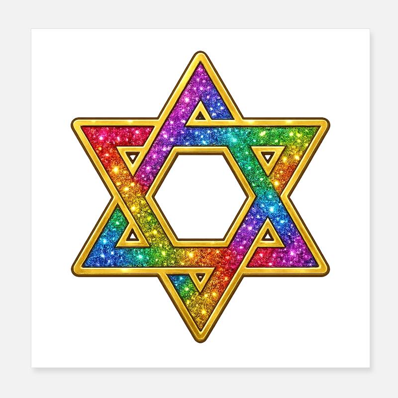Décor coloré en forme d'étoile de David Poster 20 x 20 cm