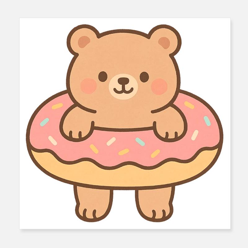 Little Floating Bear Poster 8" x 8" (20x20 cm)