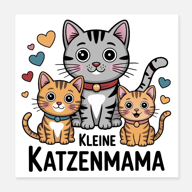 Petite maman chat Poster 20 x 20 cm