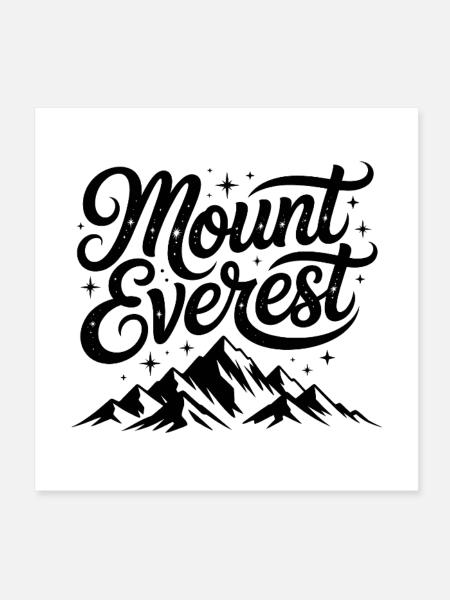 Mount Everest - Souvenir Design - Poster 8" x 8" (20x20 cm) - white - Front