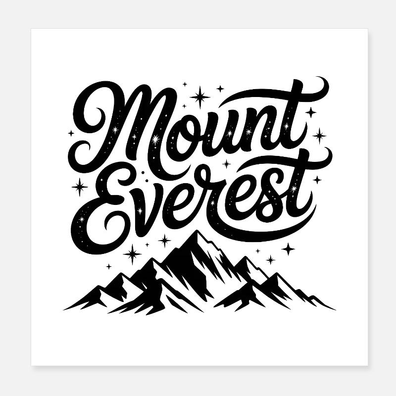 Mount Everest - Souvenir Design Poster 8" x 8" (20x20 cm)