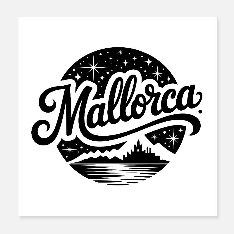 Majorque - Souvenir Design Poster 20 x 20 cm
