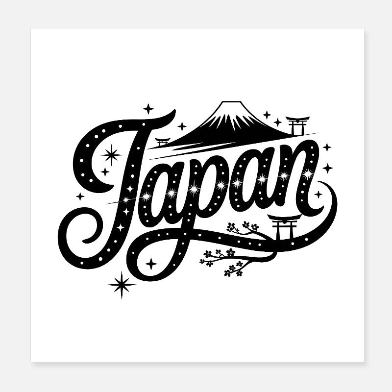 Japon - Conception de souvenirs Poster 20 x 20 cm