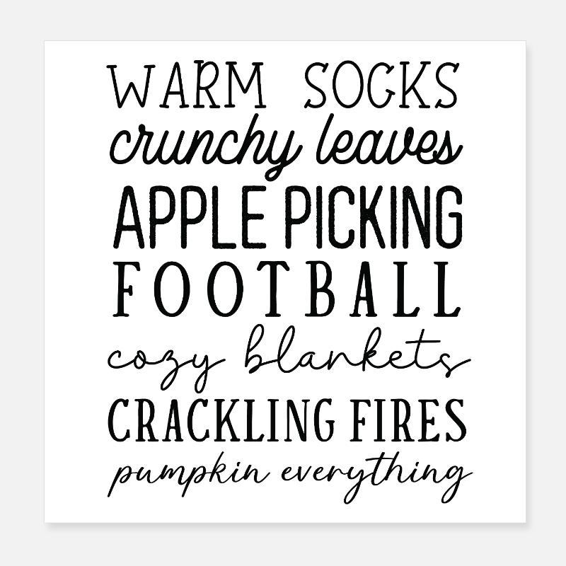 Autumn feeling with Pumpkin and Fire Poster 8" x 8" (20x20 cm)