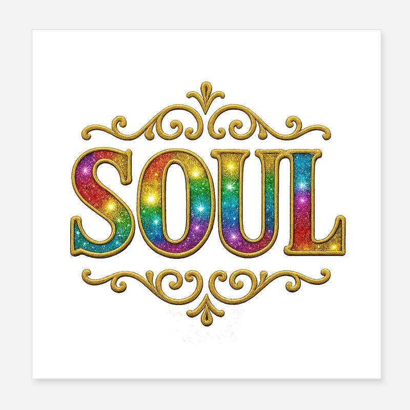 SOUL | Seele Lebensgeister im Regenbogenfarben Poster 20x20 cm