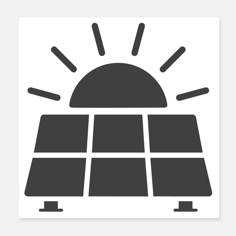 Solar Panel Energy Line Icon Poster 8" x 8" (20x20 cm)