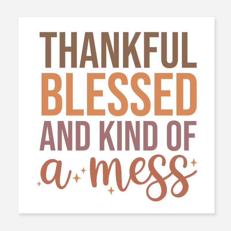 Gratitude et discours d’amour Design Poster 20 x 20 cm