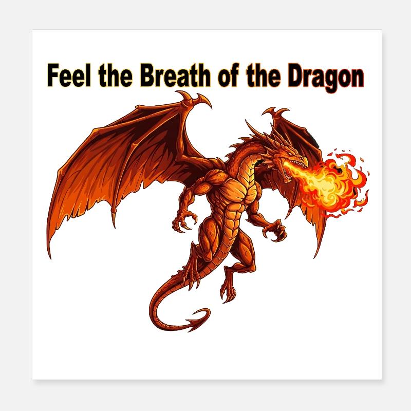 Conception du souffle du dragon ardent Poster 20 x 20 cm