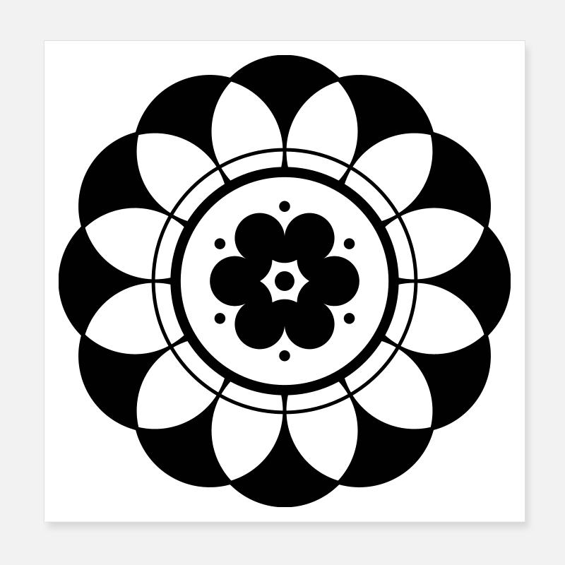Crop Circle Flower Mandala Poster 8" x 8" (20x20 cm)