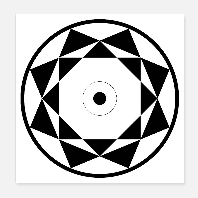 Geometric Star Mandala Design Poster 8" x 8" (20x20 cm)