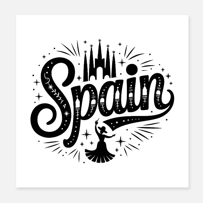 Spanien - Souvenir-Design Poster 20x20 cm