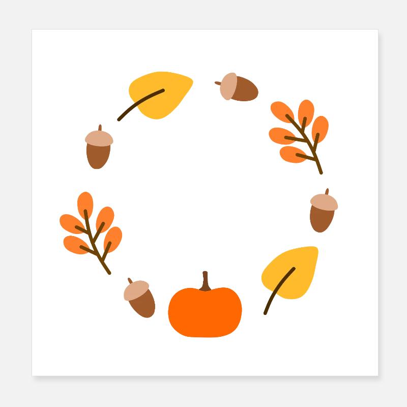 Autumn Forest Circle Design Poster 8" x 8" (20x20 cm)