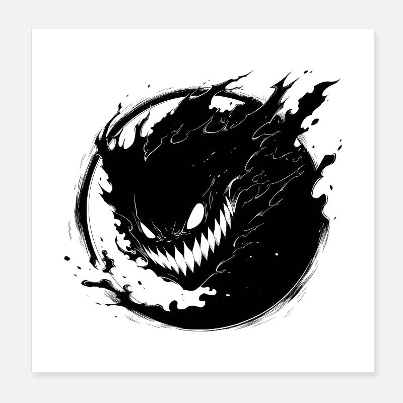 Dark Shadings Vector avec visage de démon Poster 20 x 20 cm