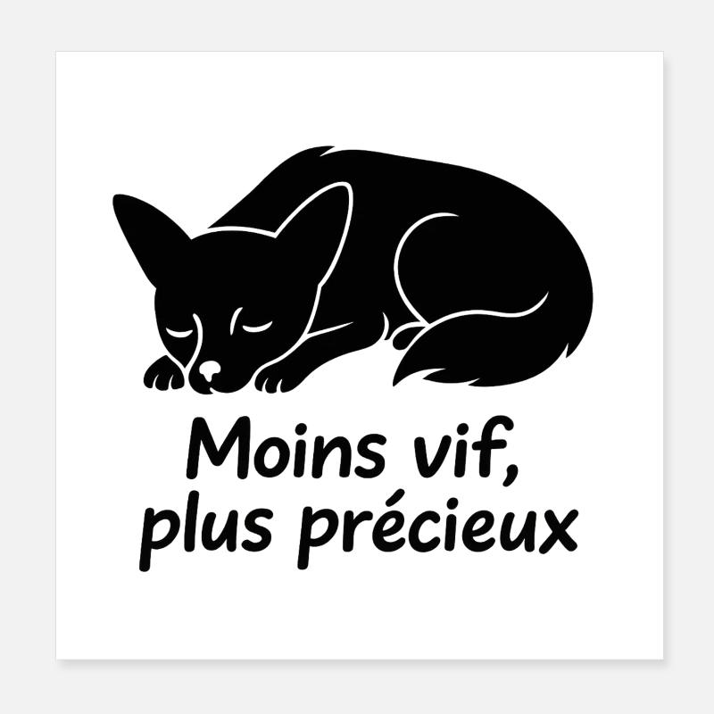 Schlafender Hund mit weniger lebendigem Text Poster 20x20 cm