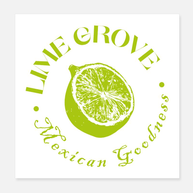 Limette und Zitrone Botanisches Design Poster 20x20 cm