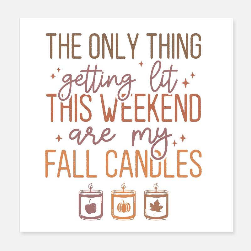 Herbstkerze und Zimtduft Textdesign Poster 20x20 cm