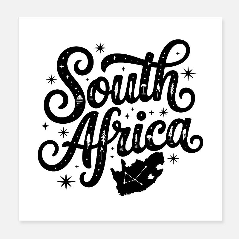 Afrique du Sud - Conception de souvenirs Poster 20 x 20 cm