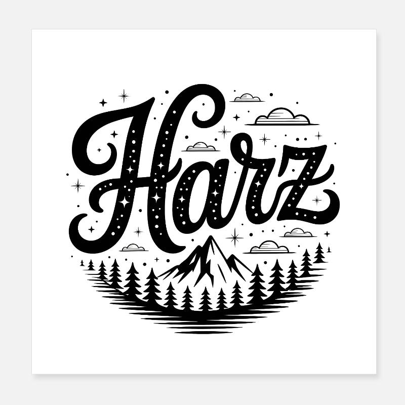 Harz - Wanderdesign Poster 20x20 cm