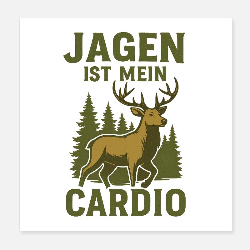 Hunter heartbeat motif Poster 8" x 8" (20x20 cm)