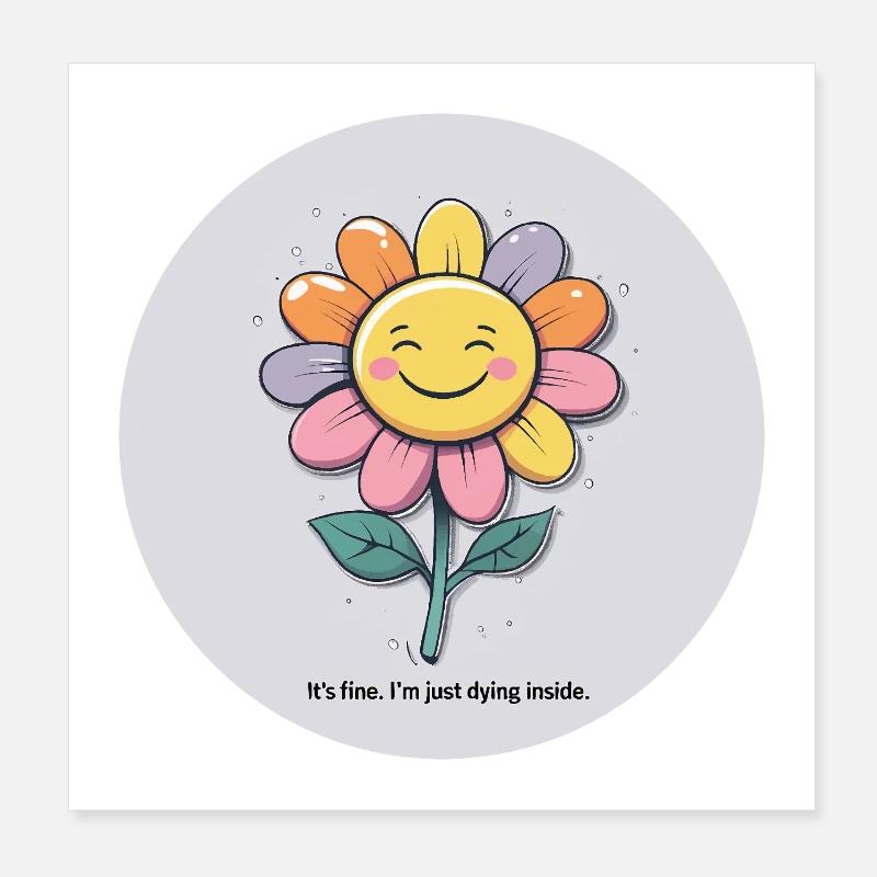 Fleur gaie Poster 20 x 20 cm