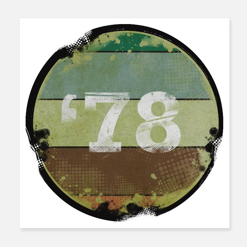 Millésime 1978 Année de naissance Poster 20 x 20 cm