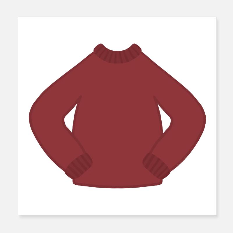 Rust Red Cozy Knit Sweater Poster 8" x 8" (20x20 cm)