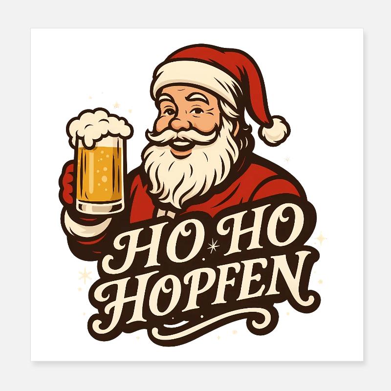 Houblon Ho Ho Poster 20 x 20 cm