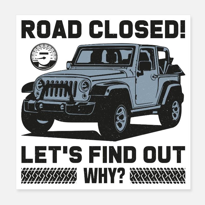 Conception Jeep sur route fermée Poster 20 x 20 cm