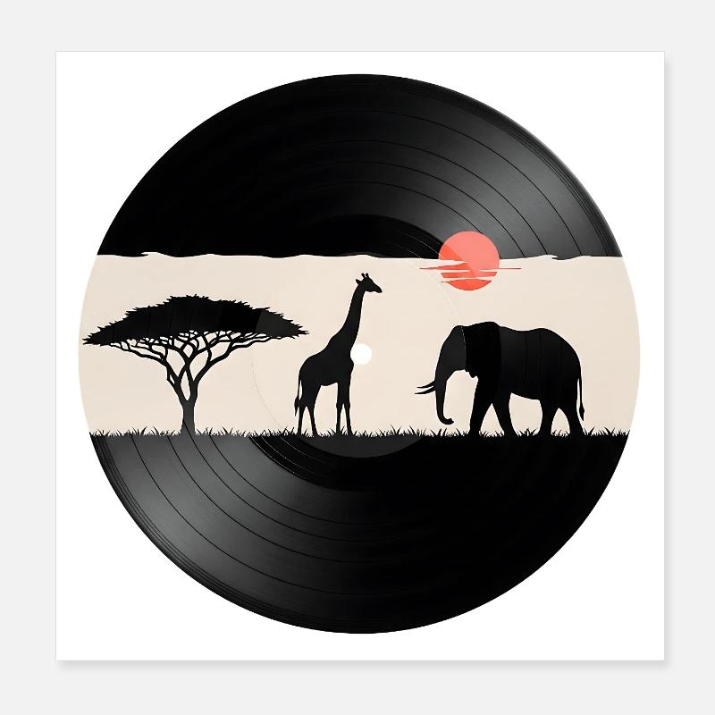 Disque vinyle African Sunset Poster 20 x 20 cm