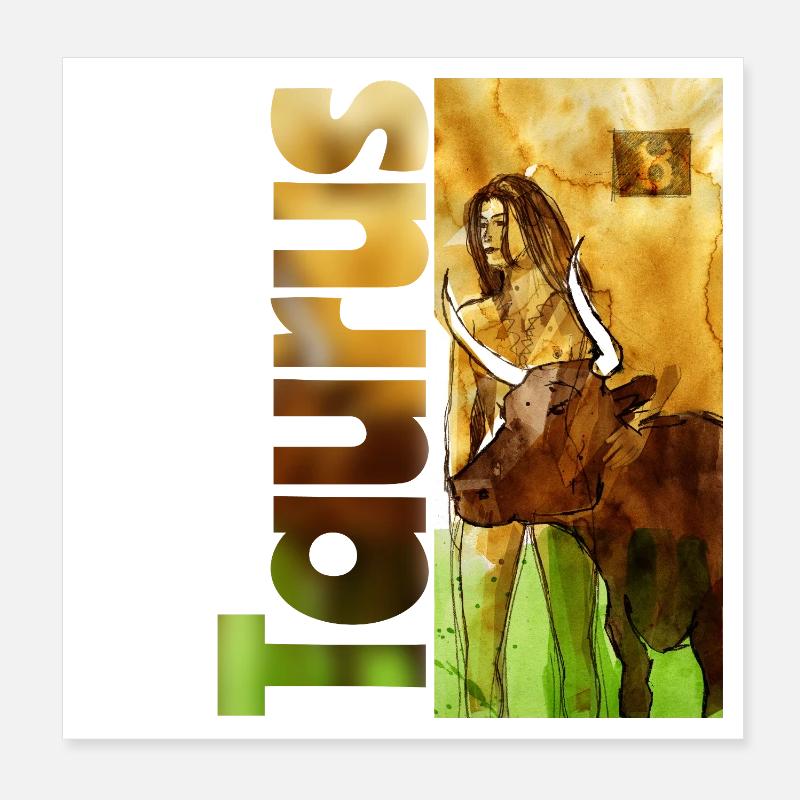 Sternzeichen Stier  Poster 20x20 cm