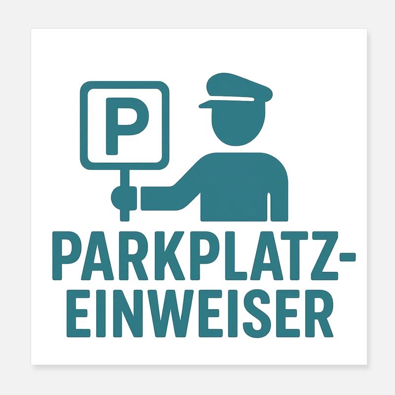 Parking attendant design Poster 8" x 8" (20x20 cm)