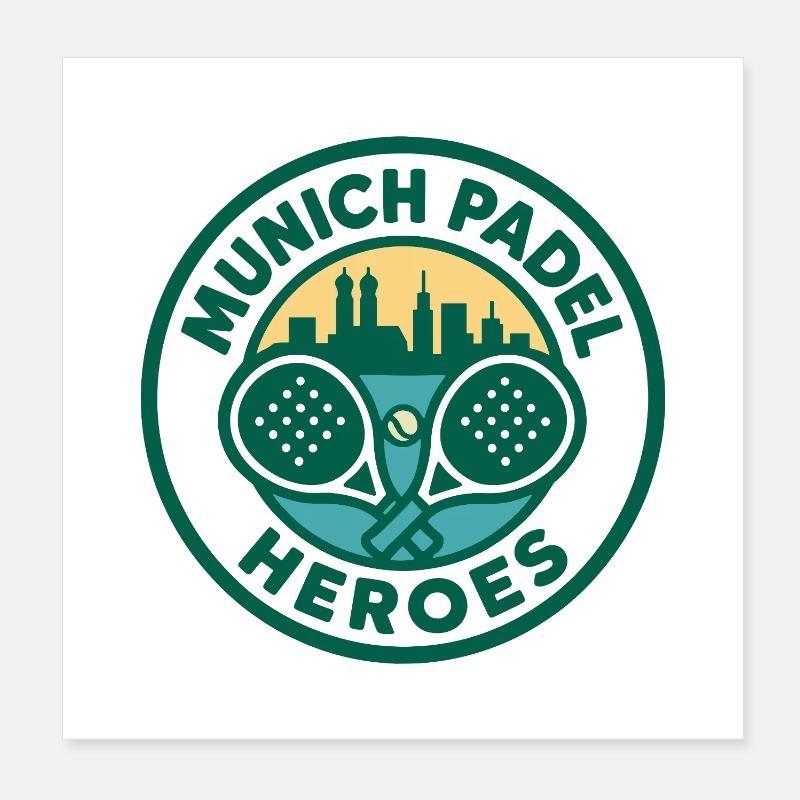 Héros du padel de Munich Poster 20 x 20 cm