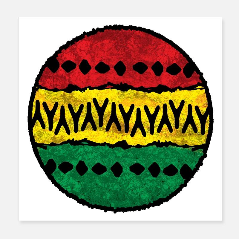 Tissu de coton coloré Afro Design Poster 20 x 20 cm