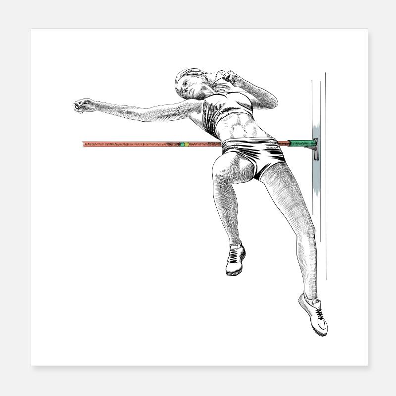 High jump Poster 8" x 8" (20x20 cm)