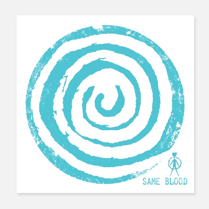 Spirale abstraite en bleu Poster 20 x 20 cm