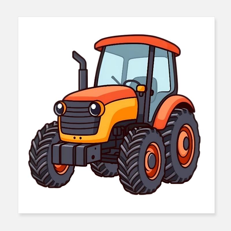 Traktor Poster 20x20 cm